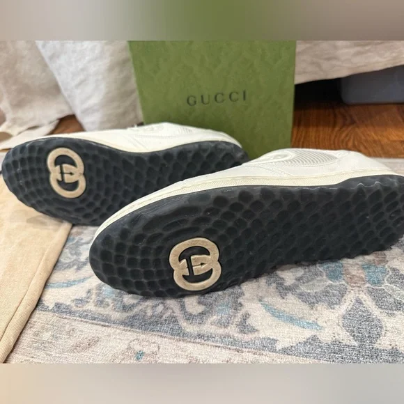 New in box Men’s GUCCI MAC80 Designer Sneakers shoes White black Size 7 Leather - Picture 7 of 10